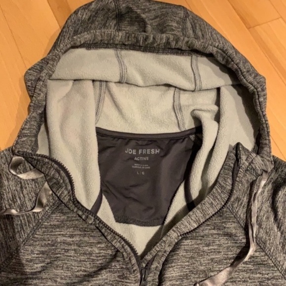 💥2/$30💥 VEUC Joe Fresh Grey speckled full zip Hoodie - size L - Picture 3 of 16
